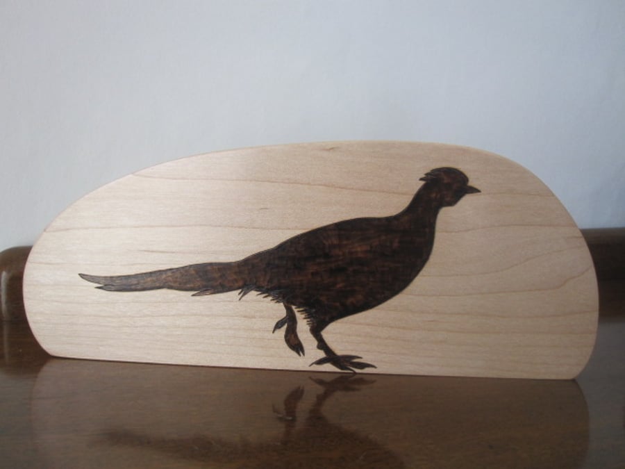 Maple Ornament with Pheasant Design