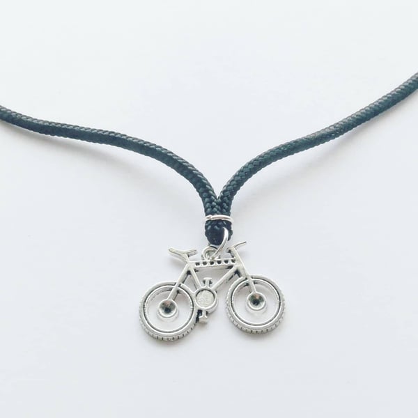 Mountain Bike Design Necklace on a thick Cord Wonderful Gift for any Bicycle Rid