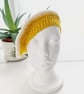 Crochet Beret Hat, Cream & Gold - Image 3