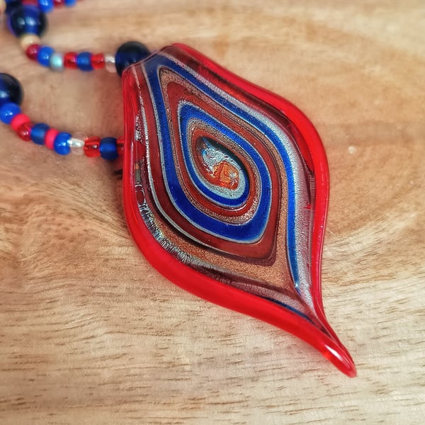 RED MURANO GLASS PENDANT NECKLACE