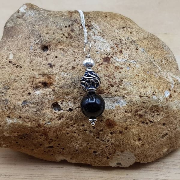 Small Spinel pendant necklace. 22nd anniversary gemstone