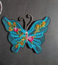 Butterfly Blue - Embroidered Iron on Patch - Image 1