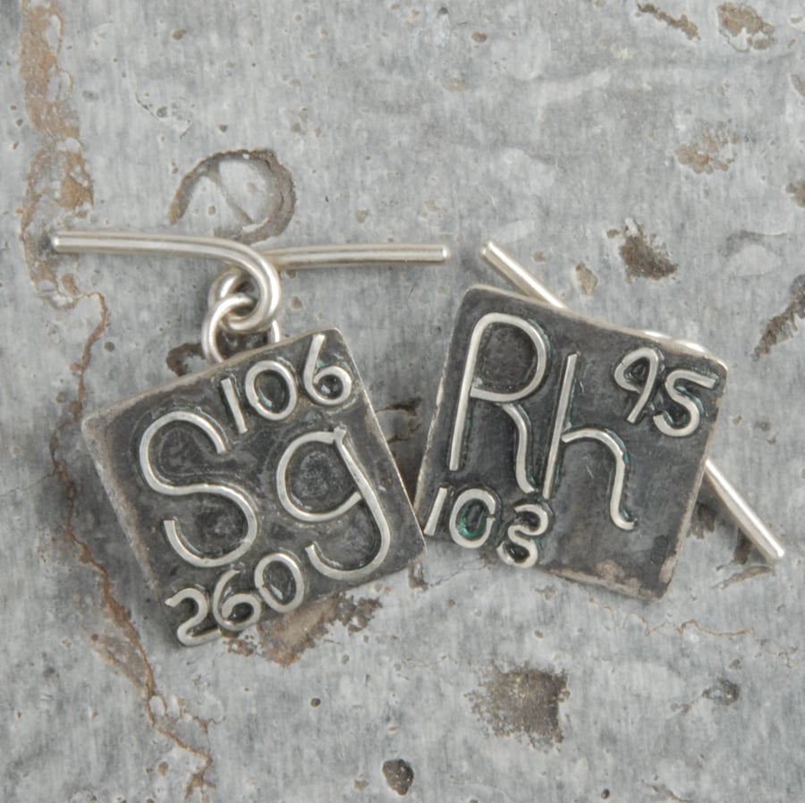 sterling silver 'element' cufflinks - made to order choose your elements!