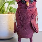 Owl inspired soft sculpture ornament 