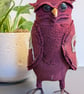 Owl inspired soft sculpture ornament 