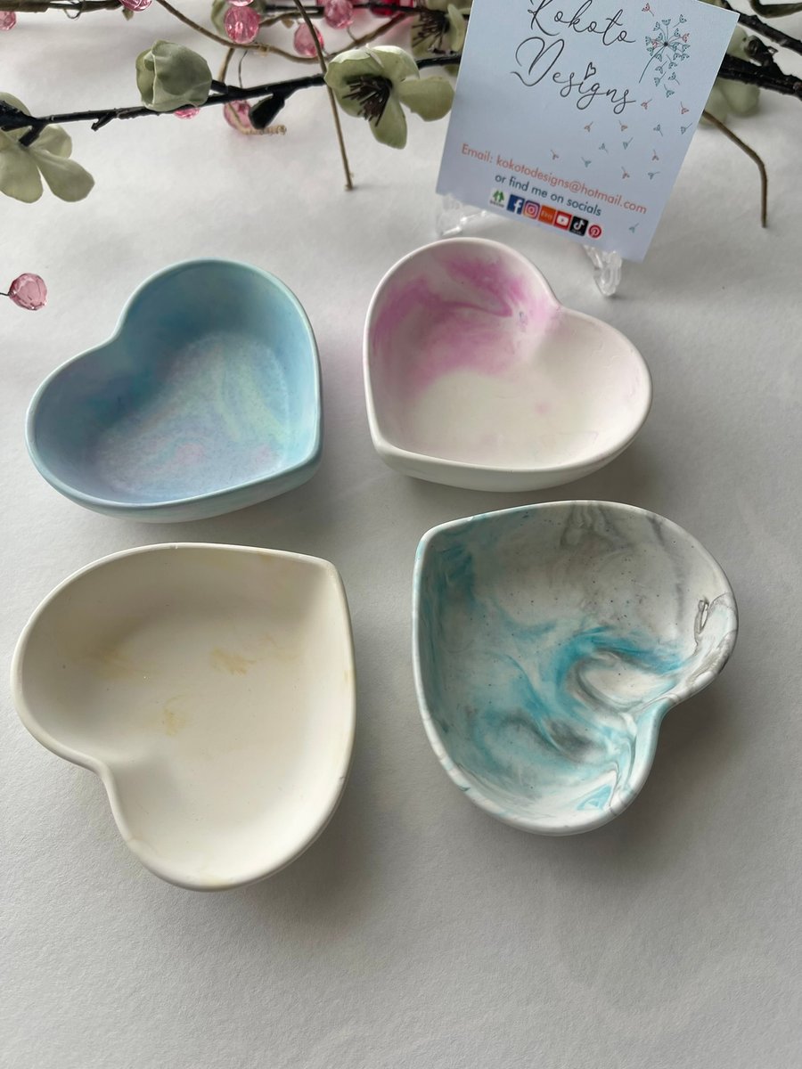 Love Heart shaped dish 7cm pastel neutral colours choose design
