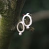  Small  Eco Silver Seed Pod Stud Earrings