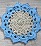 Handmade Crochet Flower Coasters Set of 6 with Basket - Image 3