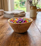 Handmade snack pot , bowl , made from Plum, handturned, 