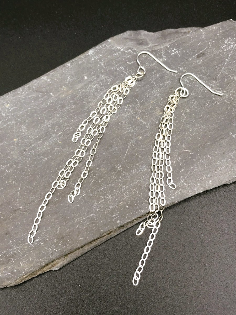 Chandelier Drop earrings - Handmade - Sterling Silver 925