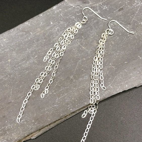 Chandelier Drop earrings - Handmade - Sterling Silver 925