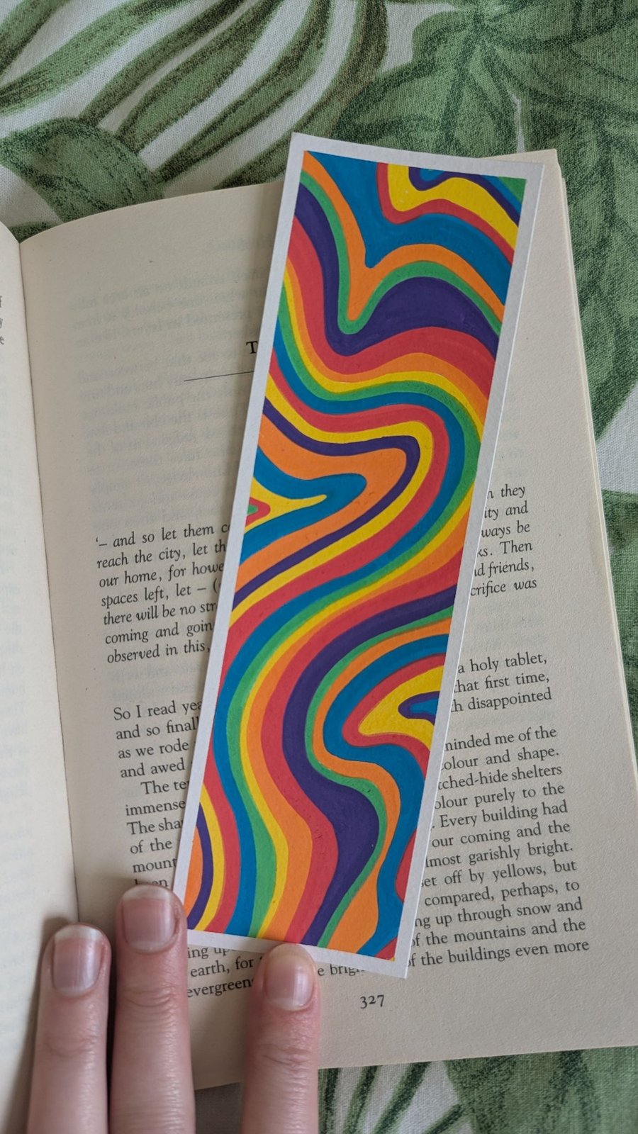 Handmade Multicoloured Swirl Bookmark