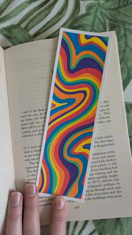 Handmade Multicoloured Swirl Bookmark