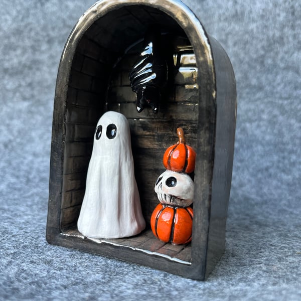 Ghost, Bat and Pumpkin Shine for Halloween Decor