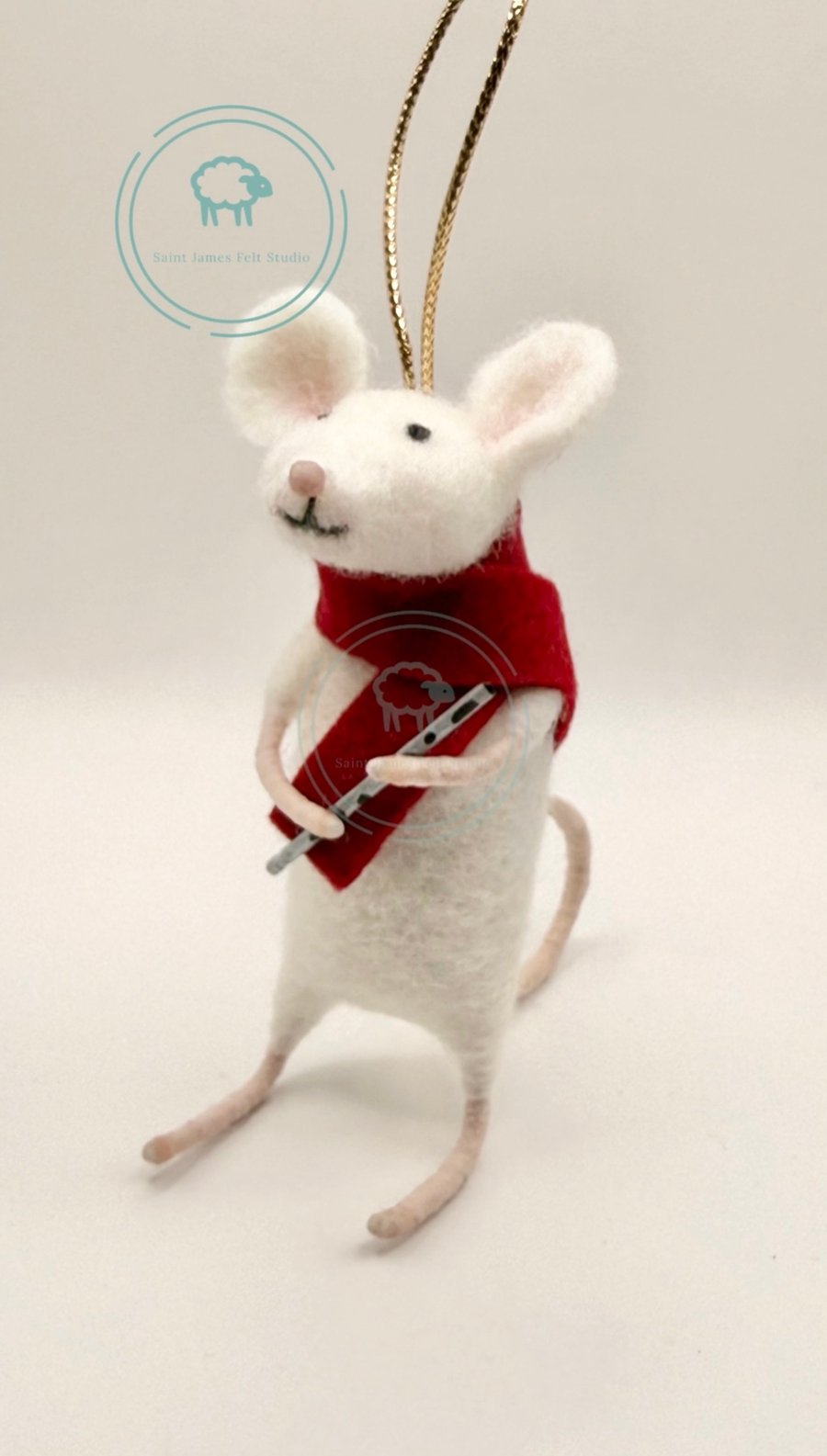 Flute Playing Mouse - Hanging Decoration