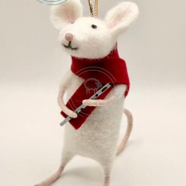 Flute Playing Mouse - Hanging Decoration