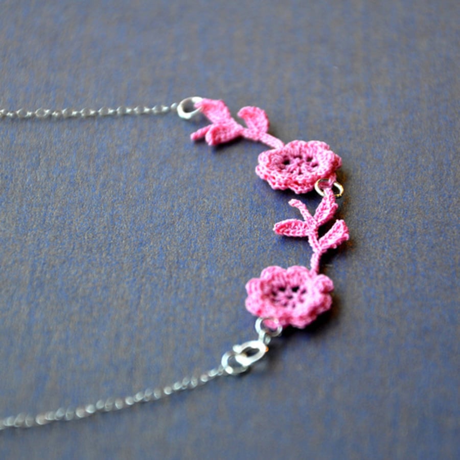 Pink Rose Necklace