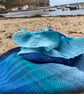 Into The Blue Cotton, Linen and Silk Handwoven Scarf - Image 5
