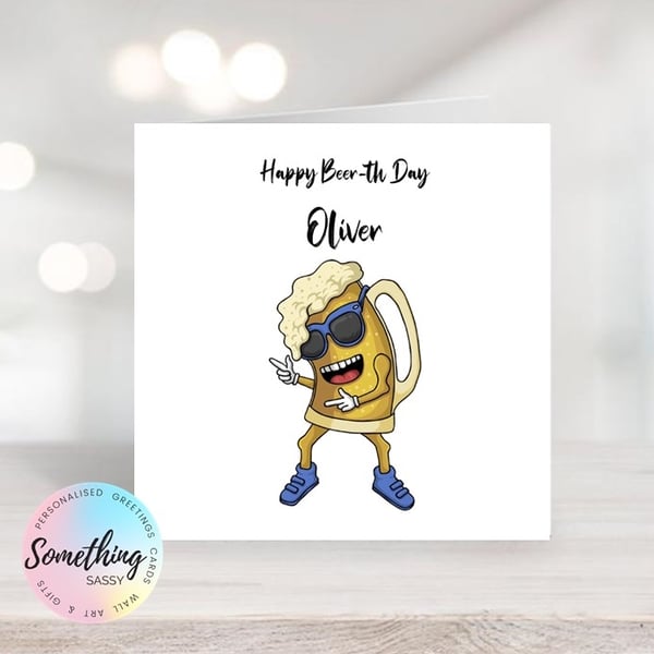 Beer Greetings Card Personalised for any occasion and with any text