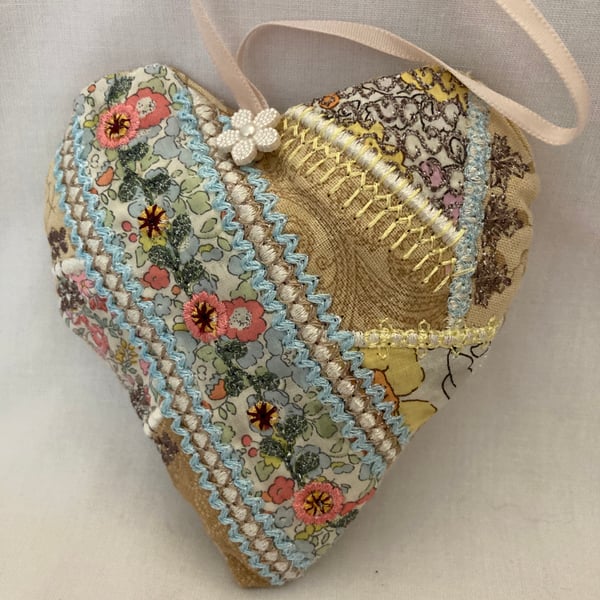 Embroidered hanging heart