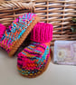SALE Designer Baby Girl's Hand Knitted Booties 3-6 months size  - Image 4