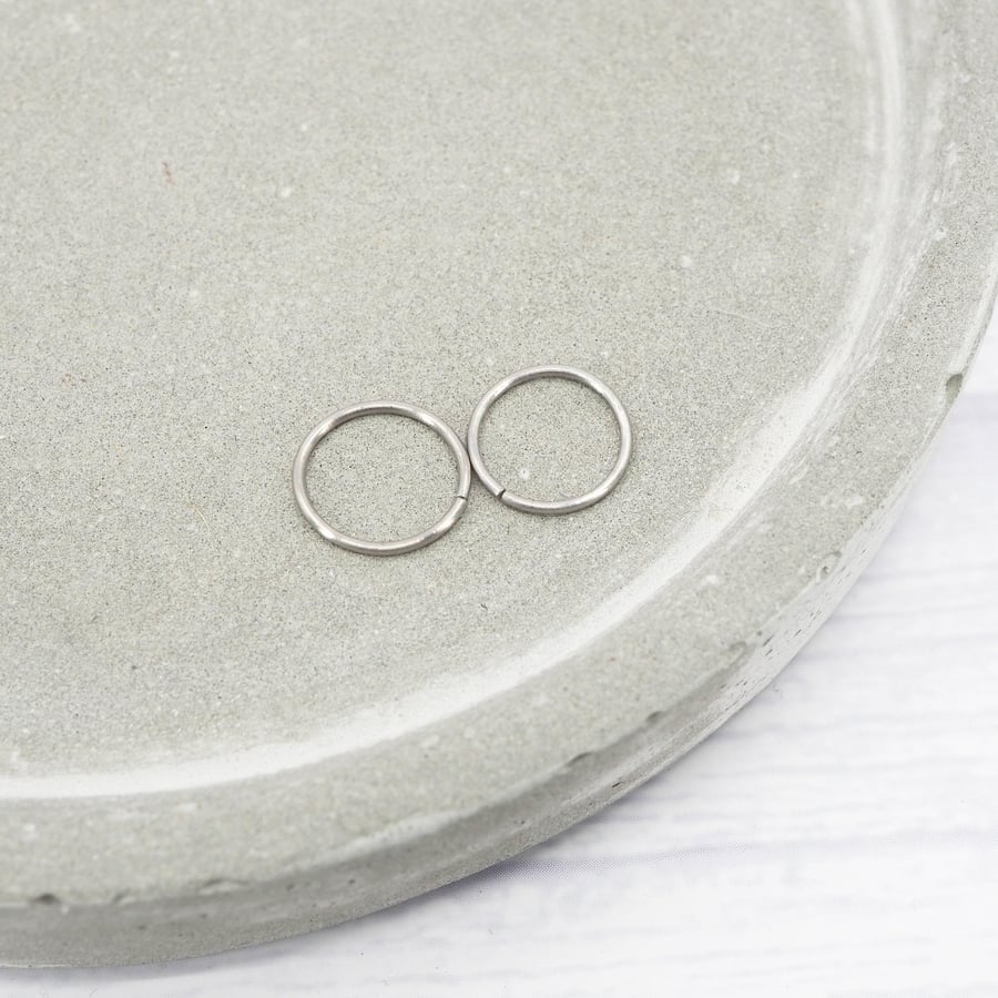 10mm Titanium polished seamless pair hoop earrings - Hypoallergenic