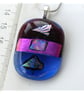 Dichroic Glass Pendant 272 Purple Handmade with silver plated chain - Image 7