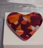 Fused Glass Pocket Heart - Deep red and coral - Image 2