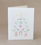 Candy Christmas Tree card hand drawn, from handcut stencils blank inside - Image 1