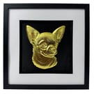 Chihuahua Framed Wall Art, Gold or Silver Leaf Dog Gift