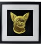 Chihuahua Framed Wall Art, Gold or Silver Leaf Dog Gift