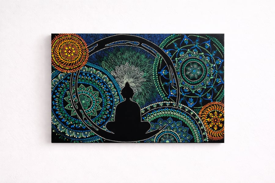 Original Hand-Painted Sacred Mandala – Inner Altar Wall Art