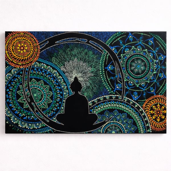Original Hand-Painted Sacred Mandala – Inner Altar Wall Art