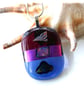 Dichroic Glass Pendant 272 Purple Handmade with silver plated chain - Image 6
