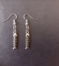 Silver fish bones dangle earrings  - Image 2