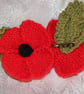 Hand Knitted Poppy Brooch for Charity
