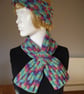 Set Of Cross Over Scarf And Turban Headband In Multi Colour Aran Yarn (R867) - Image 2