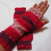 Hand knitted fingerless gloves