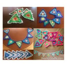 Lacy Crochet Rainbow Bunting Pattern by Email