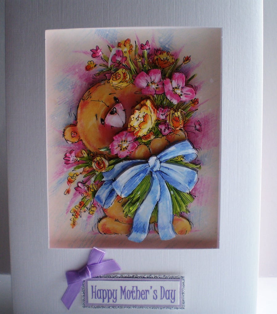 cute decoupage mothers day card