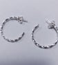 Sterling silver stud hoop earrings made from twisted square wire. - Image 5