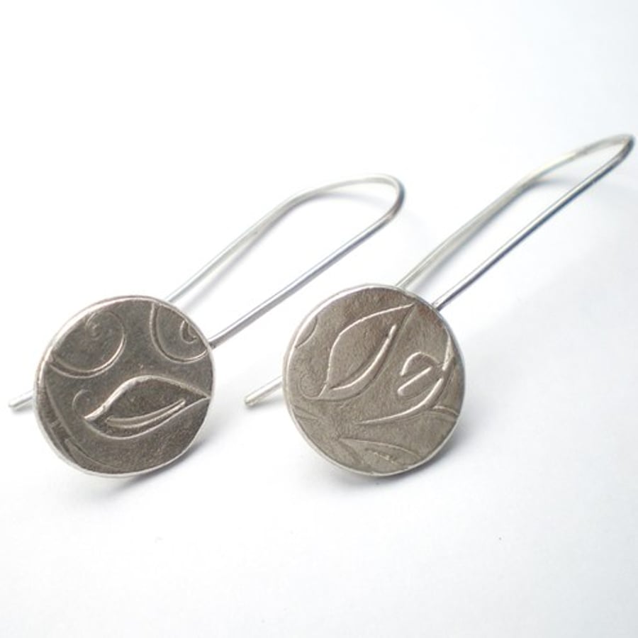 Tiny Lily Flower Silver Earrings