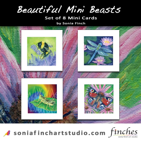 Mini Beast Set of Mini Cards x 8