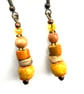 Yellow Orange Brown Boho Style Handmade Earrings - Image 1