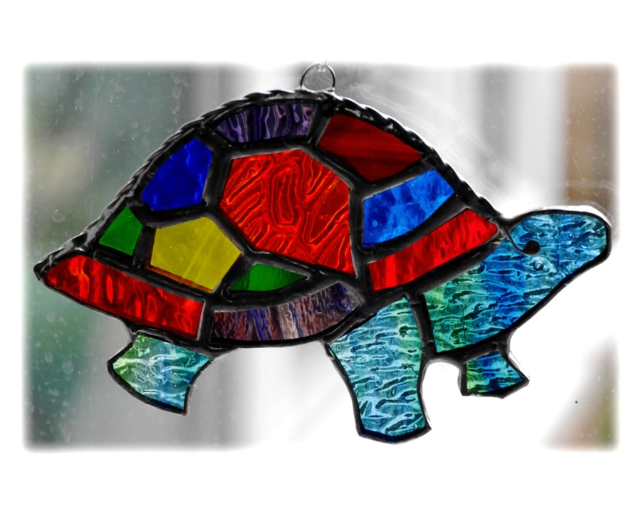 Tortoise Suncatcher Stained Glass Handmade Rainbow  021 Turtle 