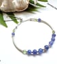 AA Tanzanite & Peridot Bangle Style Sterling Silver Bracelet  - Image 3