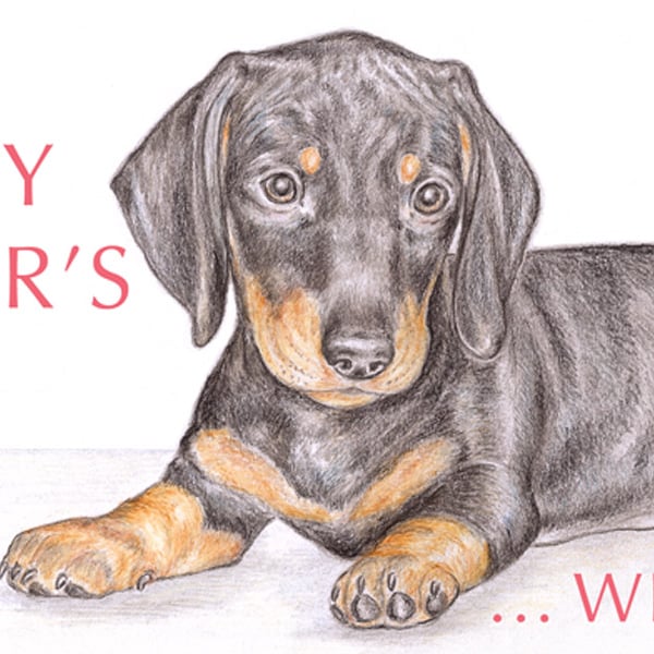 Henry the Dachshund - Mother's Day Card