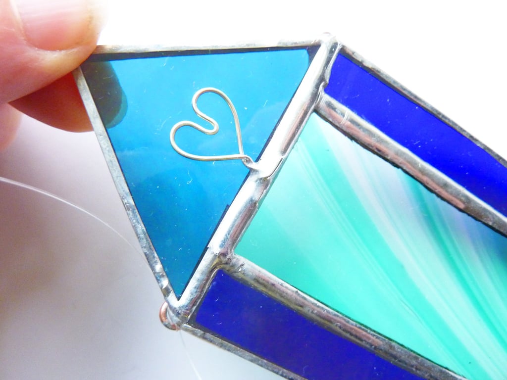 Stained Glass Beach Hut - Upcycled Art
