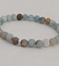 Amazonite gemstone stretch bracelet with sterling silver detail  - Image 2