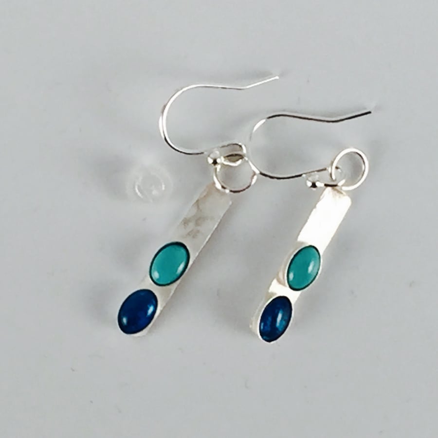 Turquoise and Apetite dangle earrings